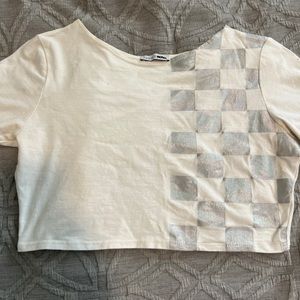 fashion nova cropped checkered top women’s L